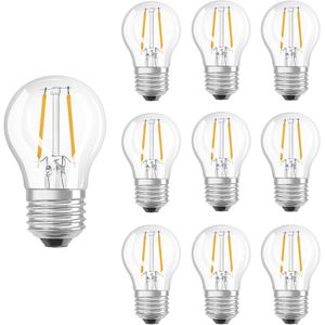 Ledvance LED Lamp Classic P45 E27 - 2.8W 250lm 2700K Ø45mm - Kleine LED Kogellamp - Geschikt voor Tafellampen & Nachtlampjes - 10 stuks