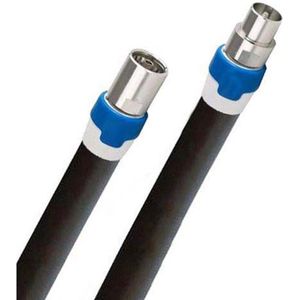 Coax kabel op de hand gemaakt - 10 meter  - Zwart - IEC 4G Proof Antennekabel - Male en Female rechte pluggen - lengte van 0.5 tot 30 meter