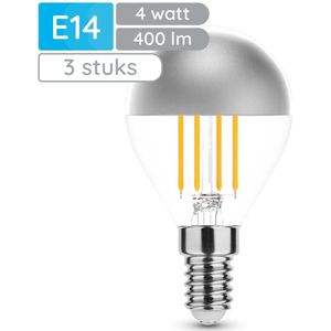 Modee E14 LED Lamp 4W - 400lm - 2700K - Warm Wit - LED Filament Globe Mini P45 Kopspiegellamp - Vervangt 40W Halogeen Gloeilamp - 3 stuks