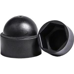 Schroefdoppen M10 - Zeskant - Plastic - Zwart - 4 stuks