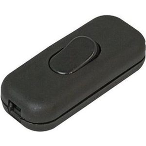 Orbit Electronic Snoerschakelaar - Aan of Uit - 6x2,5x2cm - 250V/2A - Zwart