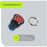 ProRide® Metalen Drukschakelaar 12V ON-OFF - 19mm - Aan/uit schakelaar - Spatwaterdicht - 12V/24V - LED Indicatie Rood