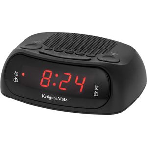 Krüger & Matz - FM/AM Wekkerradio - Zwart - Kunststof