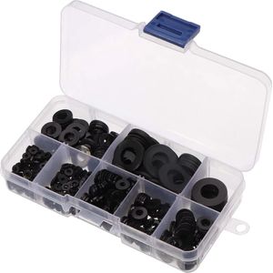Platte Ringen Assortiment Nylon - Platte Sluitringen - 500-delig - Zwart