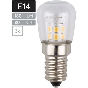 SPL E14 LED Lamp 2W - Koelkastlampje - Warm Wit - 2700K - LED Buislamp P23 - Vervangt 17W - 3 Stuks