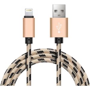 Nylon USB Kabel - 8-pin naar USB-A - 0,25m - Goud