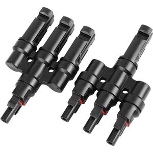 MC4 Zonnepaneel T-Splitter - Solar MC4 Connector - IP67 - 3 Male naar 1 Female + 3 Female naar 1 Male
