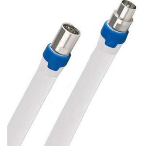 Coax kabel op de hand gemaakt - 25 meter  - Wit - IEC 4G Proof Antennekabel - Male en Female rechte pluggen - lengte van 0.5 tot 30 meter