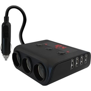 ProRide - Sigarettenaansteker Splitter - 12V - 4 USB Poorten - 3x Sigaretten Aansluitingen - Met Voltmeter