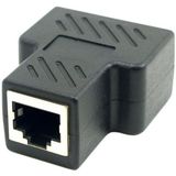 UTP Splitter- RJ45 Female naar 2x Rj45 Female - Zwart