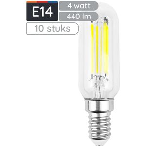 Avide E14 LED Filament Lamp 4W - 440lm - 4000K - Neutraal Wit - LED Buislamp T25 - Vervangt 40W Gloeilamp - 10 stuks