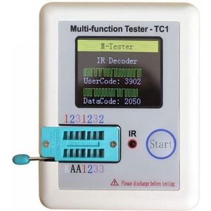 Multifunctionele Tester - Transistor, Diode, Triode, Mosfet, Weerstanden - TCR-TC1 - Grijs