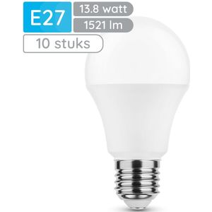 Modee E27 LED Lamp 13.8W - 1521lm - 6000K - Daglicht Wit - LED Globe A60 - Vervangt 100W Halogeen Gloeilamp - 10 stuks