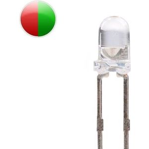 Ledlamp 3mm 2 Kleuren RD/GR - 2 polig - 3 stuks