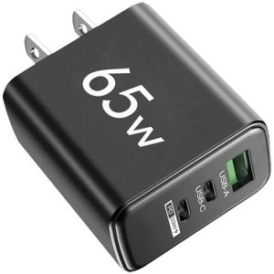 Orbit Electronic® USB Reisadapter naar Amerika - USB/USB Type-C 65W Oplader - QC3.0 - 3A/5V - TE-PD03-USA - Zwart