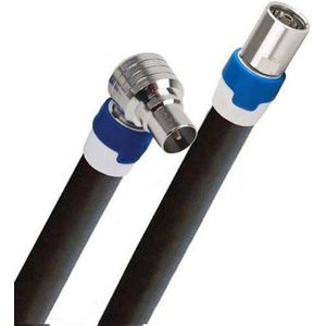 Coax kabel op de hand gemaakt - 1.5 meter  - Zwart - IEC 4G Proof Antennekabel - Male haaks en Female rechte pluggen - lengte van 0.5 tot 30 meter