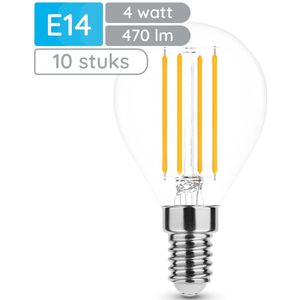 Modee E14 LED Lamp 4W - 470lm - 2700K - Warm Wit - LED Filament Globe Mini P45 - Vervangt 40W Halogeen Gloeilamp - 10 stuks