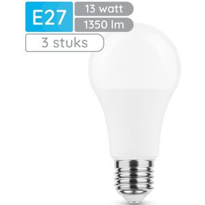 Modee E27 LED Lamp 13W - 1350lm - 2700K - Warm Wit - LED Globe A60 - Vervangt 91W Halogeen Gloeilamp - 3 stuks