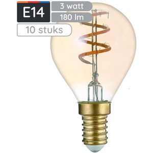 Avide E14 LED Filament Lamp 3W - 180lm - 2700K - Extra Warm Wit - LED Mini Globe P45 - Vervangt 20W Gloeilamp - 10 stuks