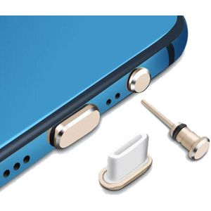 Stofdichte Plug voor USB-C & 3.5mm Jack poort - TG0750 - Goud