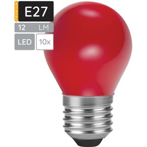SPL E27 LED Lamp 1W - Rood - LED Filament Mini Globe/Kogel G45 - Feestverlichting - 10 Stuks