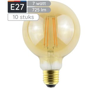 Avide E27 LED Filament Lamp 7W - 725lm - 2500K - Extra Warm Wit - Dimbaar - LED Globe G95 - Vervangt 60W Gloeilamp - 10 stuks
