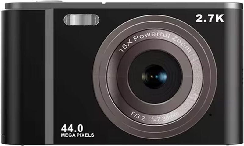 Digitale camera 128GB - 2.7K video vlog camera - 48MP - 8x zoom - LCD scherm - Anti-shake - M2 - Zwart