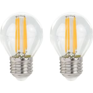 Spectrum LED Kogellamp E27 - 4W - 230V - 510 Lumen - 4000K Neutraal Wit - Ø45mm - Voor Tafellamp, Nachtlampje of Wandlamp - 2 stuks