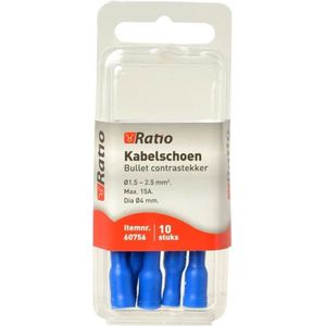Ratio Kabelschoen Bullet contrastekker 1,5-2,5mm² - Blauw - 10st in blister