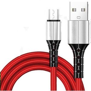 Nylon Micro USB Kabel - Micro naar USB-A - 1m - MICRO1 - Rood