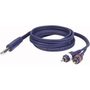 DAP - Audio Kabel - 6.35mm Jack naar 2x RCA - 1.5m - Blauw