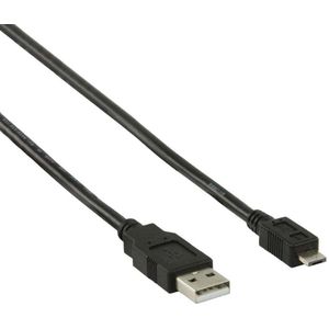 Valueline USB 2.0 Kabel | USB A Male - Micro-A Male | Rond | 1.00 m | Zwart