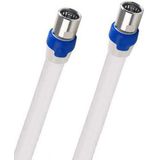 Coax kabel op de hand gemaakt - 5 meter  - Wit - IEC 4G Proof Antennekabel - F-connector naar F-connector pluggen - Complete Satelliet Coaxkabel