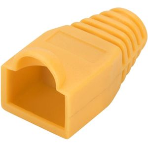 Netwerkplug huls voor RJ45 connector - kabel tot 6mm - Geel - 10 stuks