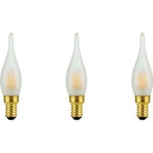 SPL - E14 LED Lamp - Melkglas - Dimbaar - Extra Warm Wit - 2000K - LED Filament Kaars Vlam C23 - Vervangt 10W - 3 Stuks