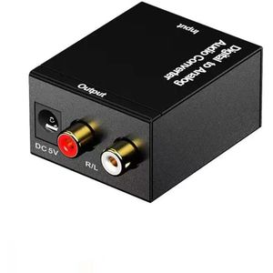 Profile® Digitaal Naar Analoog Audio Converter (DAC) - Optisch/Coaxiaal (v) naar Tulp(RCA) (v) - Zwart