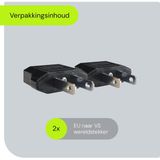 Reisstekker Amerika - Wereldstekker EU naar VS van Orbit Electronic® - Zwart - Set van 2 stuks