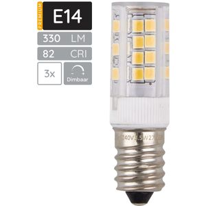 SPL E14 LED Lamp 3.5W Dimbaar - Warm Wit - 330lm - LED Buislamp T17 - 3 Stuks