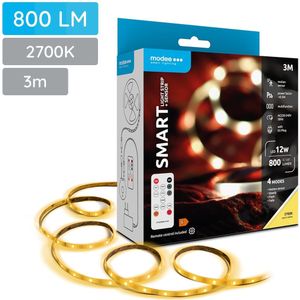 Modee Smart Led Strip 3 Meter met Afstandbediening en Bewegingssensor - 12W - Lichtstrip Zelfklevend - Warm Wit