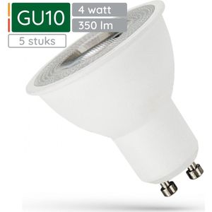Spectrum LED Lamp GU10 230V 4W - 350 Lumen - 6000K Koud wit - Helder daglicht - Energiezuinig - 5 stuks