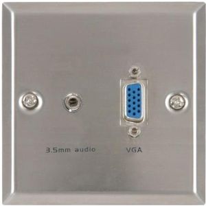 AV:link VGA/Audio Wand Aansluitpaneel 86x86mm - VGA 15-pins - 3.5mm Jack - Zilver
