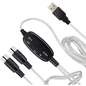 USB-A naar DIN 5-pins MIDI Kabel Adapter - MIDI USB Interface - 2 meter