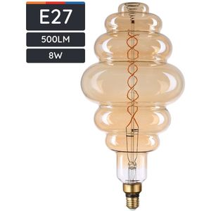 Avide E27 Led Lamp Bixby 8W Dimbaar - 500 lumen - 220-240V - 2400K - Amber - 200x410mm - Vervangt 41W - 4 stuks
