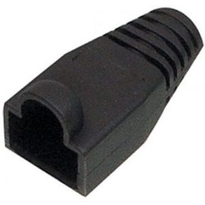 Netwerkplug huls voor RJ45 connectoren - kabel tot 6 mm - 10 stuks / zwart