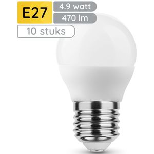 Technik E27 LED Lamp 4.9W - 470lm - 2700K - Warm Wit - LED Globe Mini P45 - Vervangt 40W Halogeen Gloeilamp - 10 stuks