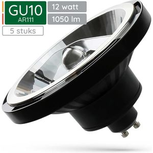 Spectrum GU10 LED Spot AR111 - 12 Watt - 230V - 1050 Lumen - 3000K Warm wit - Gezellig licht - Energiezuinig - 5 stuks