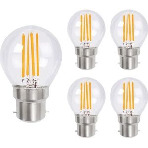 VITO LED Filament Kogellamp G45 B22 - 6W (vervangt 60W) - 726lm - 2700K - Ø64mm - 220-240V - Energiezuinig - 5 stuks