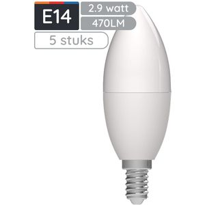Avide E14 LED Lamp 2.9W - Kaarslamp B35 - Hoog Lumen 470 Lumen - 240V - 4000K - Neutraal Wit - Vervangt 40W - 5 stuks