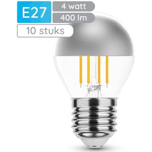 Modee E27 LED Lamp 4W - 400lm - 2700K - Warm Wit - LED Filament Globe Mini P45 Kopspiegellamp - Vervangt 40W Halogeen Gloeilamp - 10 stuks