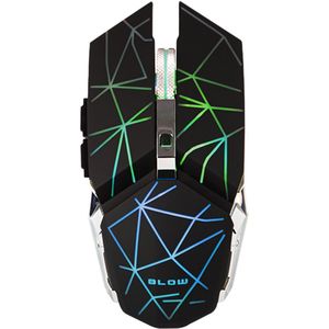 BLOW HURRICANE3  Draadloze Gaming Muis - RGB Verlichting - 2400 DPI - Oplaadbaar - Zwart